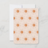 Hier komt de zoon Burnt Oranje Sun Time Capsule Bedankkaart (Achterkant)