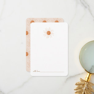 Hier komt de zoon Burnt Oranje Sun Time Capsule Bedankkaart