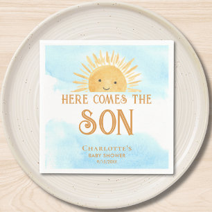 Hier Komt De Zoon Jongens Babyfeestje Servet