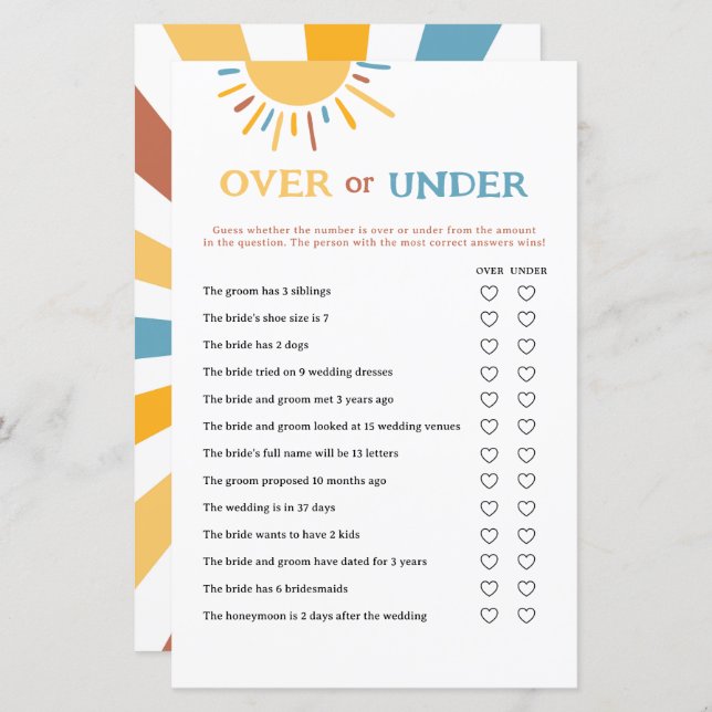 Hier komt de zoon over of onder de Kaarten van het (Voorkant / Achterkant)