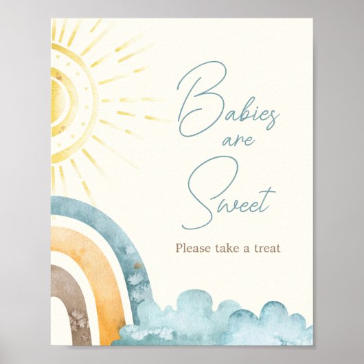 Hier komt de zoon retro Baby baby's zijn lief Poster (Voorkant)