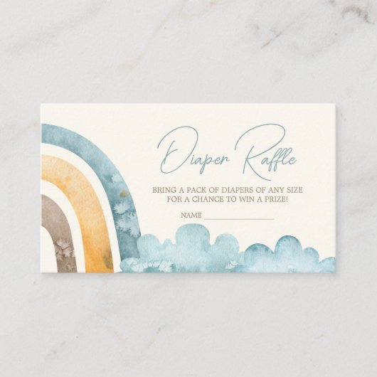 Hier komt de zoon Retro luier Raffle Informatiekaartje (Voorkant)