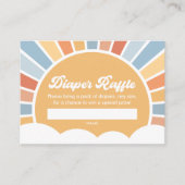 Hier komt de zoon Retro Luier Raffle Ticket Informatiekaartje (Voorkant)