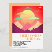 Hier komt de zoon retro psychedelische landschap kaart (Voorkant / Achterkant)