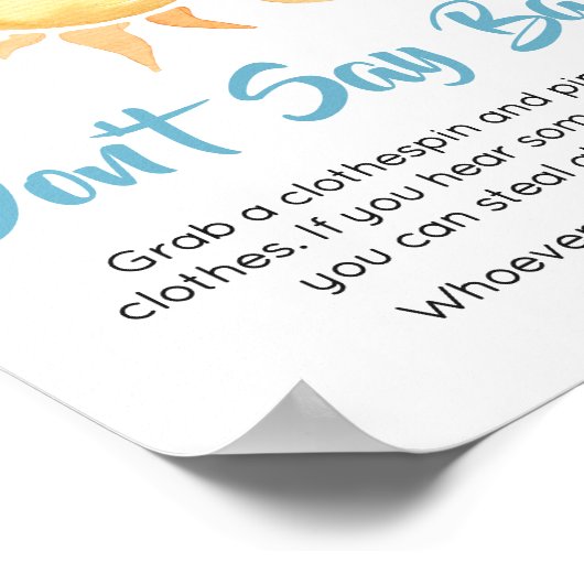 Hier komt de Zoon Schattigee Zon Zeg geen Baby Poster (Hoek)