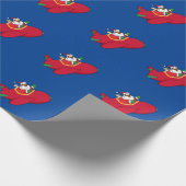 Hier komt de zwarte kerstman cadeaupapier (Hoek)