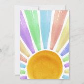 Hier komt die! Retro Boho Sun 1e verjaardag Kaart (Achterkant)