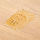 Hier komt het Baby shower Son Sunshine Ray Yellow Acryl Uitnodigingen (Laagn)