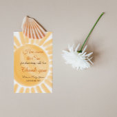 Hier komt het Baby shower Son Sunshine Ray Yellow Bedankkaart
