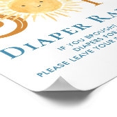 Hier komt het Baby shower van de Son Diaper Raffle Poster (Hoek)