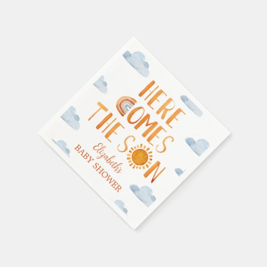 Hier komt het Baby shower van de Zonnezonne-instal Servet (Hoek)