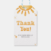 Hier komt het Baby shower van de zoon Cadeaulabel (Achterkant)