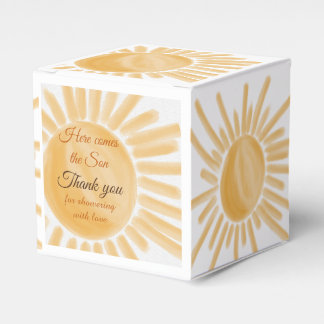 Hier komt het Baby shower van de Zoon Zonneuwen Bedankdoosjes