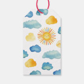 Hier komt het Baby shower van Son Sunshine Cadeaulabel (Achterkant)