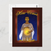 Hier komt het Briefkaart van de zon (Voorkant / Achterkant)