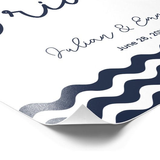 hier komt het bruidbruinkoolbord blauw foto afdruk (Hoek)