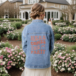Hier komt het feest Retro vrijgezellenfeest voor v Denim Jacket