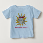 "Hier komt het probleem!" Funny kitten top (Voorkant)