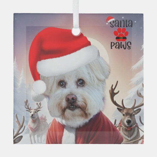 Hier komt het Santa Dog Ornament (Voorkant)