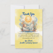 Hier komt het Son Baby shower DANK U Kaart (Voorkant)