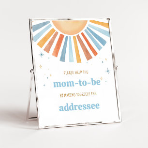 Hier komt het Son Baby shower Envelope Station Poster