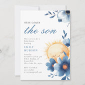 Hier komt het Son Baby shower Kaart (Voorkant)