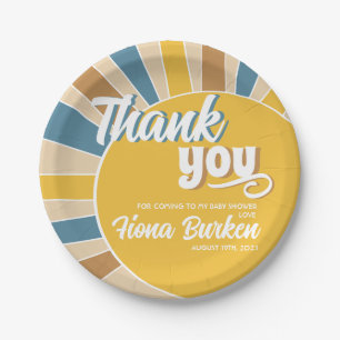 Hier komt het Son Baby shower Papieren Bordje