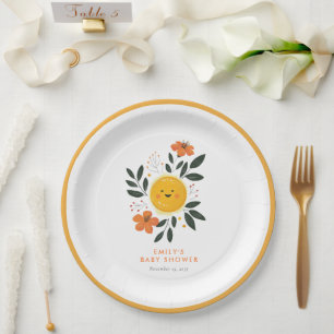 Hier komt het Son Baby shower Papieren Bordje