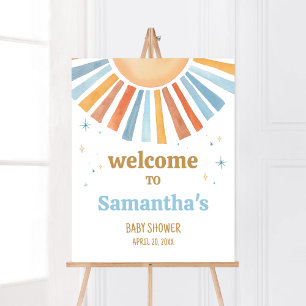 Hier komt het Son Baby shower Welkom Poster