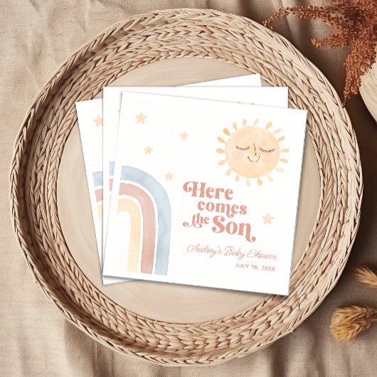 Hier komt het Son Boho Baby shower Servet