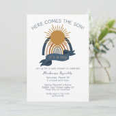 Hier komt het Son Boho Boy Baby shower Kaart