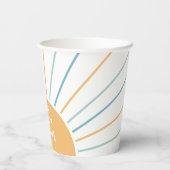 Hier komt het Son Boho Sunshine Blue Baby shower Papieren Bekers (Achterkant)
