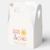 Hier komt het Son Minimal Retro Sun Baby shower Bedankdoosjes (Geopend)