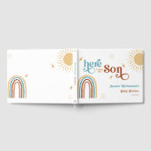 Hier komt het Son Retro Boho Boy Baby shower Gastenboek (Volledig)