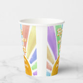 Hier komt het Son Retro Boys Baby shower Papieren Bekers (Rechts)