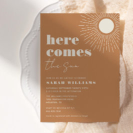 Hier komt het Sun Boho-Baby shower | Uitnodiging