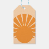 Hier komt het Sun Retro Baby shower Cadeaulabel (Achterkant)