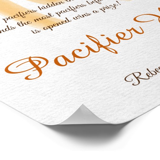 Hier komt het Sunshine Baby shower Pacifier Hunt G Poster (Hoek)