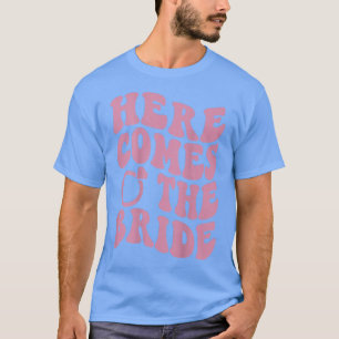Hier komt het Verloving van de Bride Honeymoon bru T-shirt