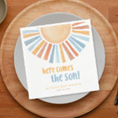 Hier komt het zonnetje baby shower servet