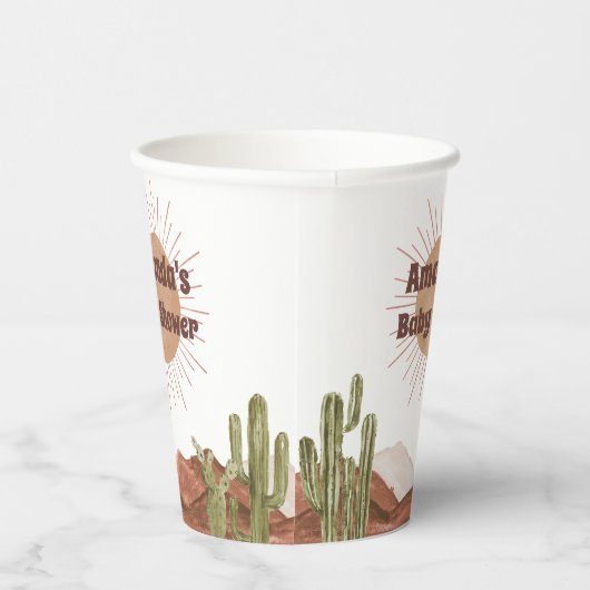 Hier komt het zoon Baby shower Papieren Bekers (Rechts)