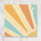 Hier komt het zoontje boho retro baby shower bedankjes labels (Achterkant)