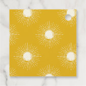 Hier komt het zoontje boho retro baby shower bedankjes labels (Achterkant)