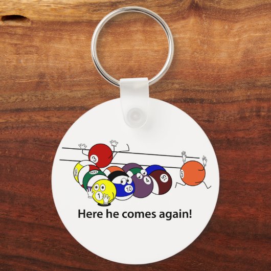 Hier komt hij sleutelhanger (Voorkant)