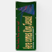 Hier komt Koning Jezus! Kerstbanner Spandoek (Verticaal)