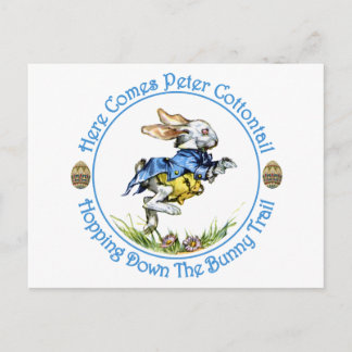 Hier komt Peter Cottontail Briefkaart
