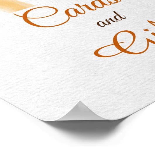 Hier komt Zoon-geelzonnige Baby shower Favor Poster (Hoek)