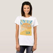 Hier komt Zoon Sunshine Blue Ray Boy Baby shower T-shirt (Voorkant volledig)