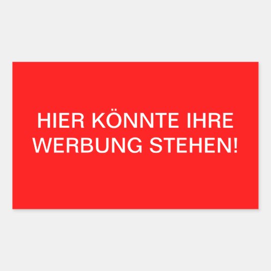 Hier könnte ihre Werbung stehen! Rechthoekige Sticker (Voorkant)