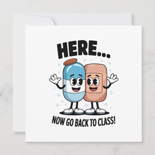 Hier Nu Terug Naar De Klas Schoolverpleegster Medi Kaart (Voorkant)